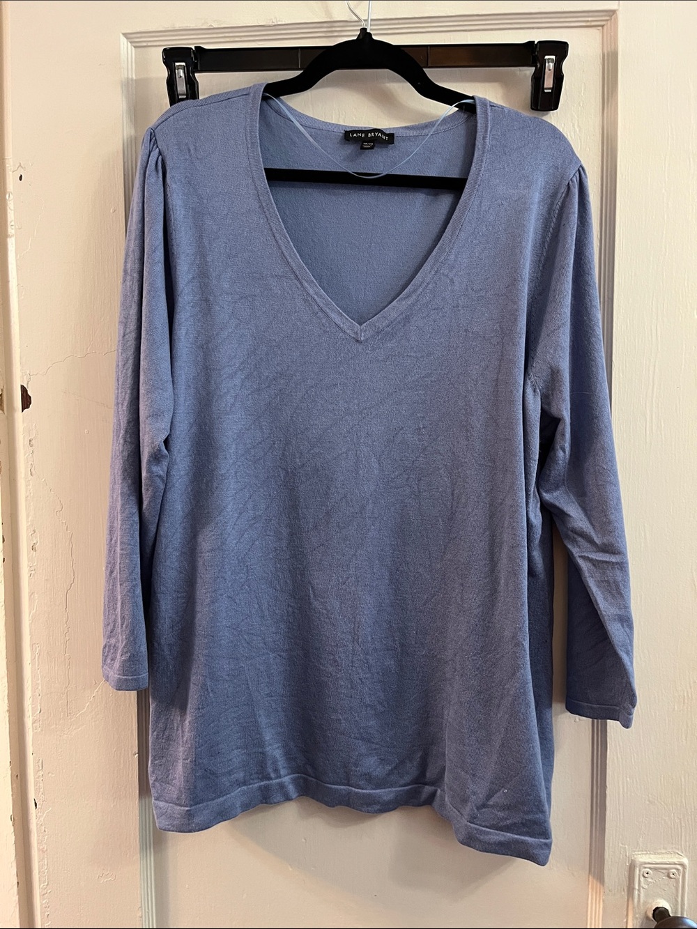 Lane Bryant Dusty Blue V-Neck Long Sleeve Top